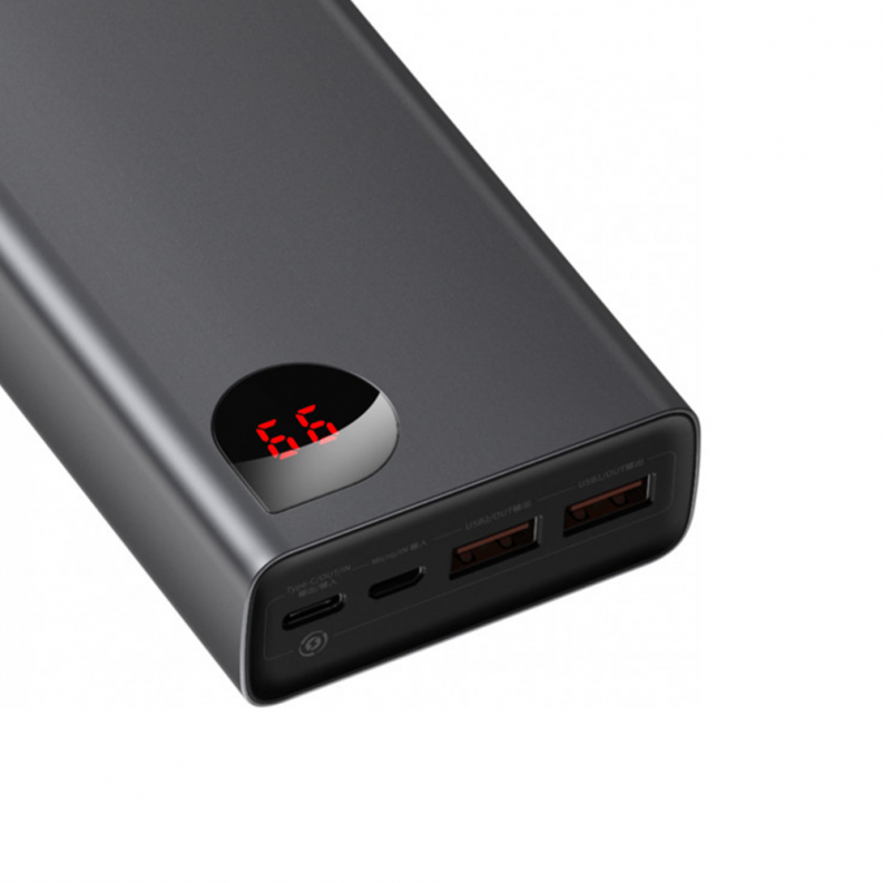 Baseus Adaman Metal Digital Display Quick Charge Power Bank 65W 20000mAh Black (PPIMDA-D01), фото 7