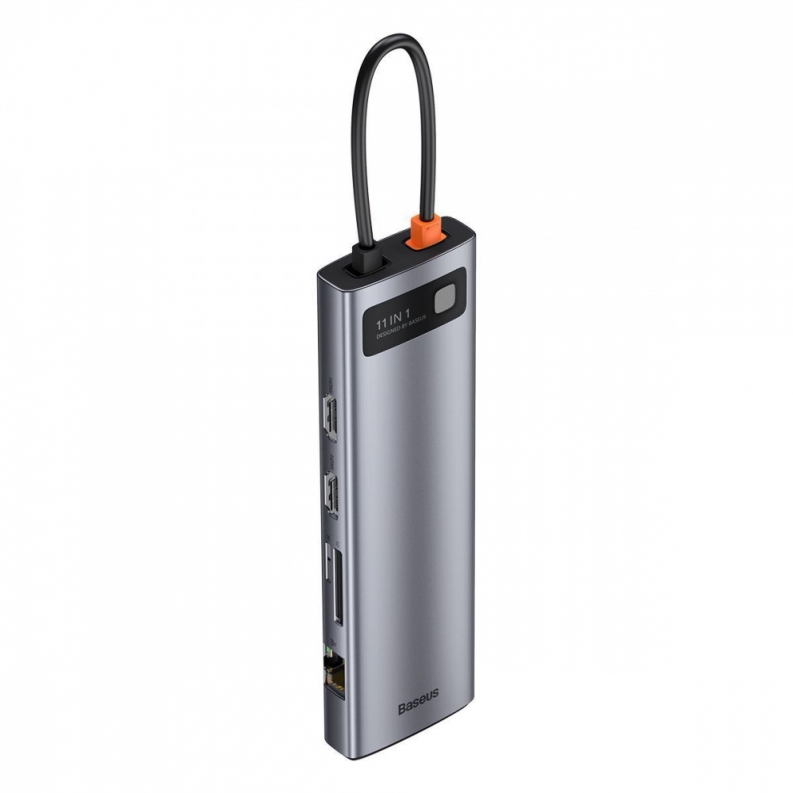 USB-Хаб Baseus Metal Gleam Series 11-in-1 (3xUSB3.0+2x4K HD+Type-C+TF+SD+Type-C PD+VGA+3.5mm+RJ45), фото 6