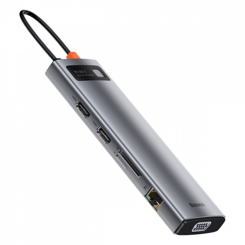 USB-Хаб Baseus Metal Gleam Series 5-in-1 30Hz Version (3xUSB3.0 + 4KHD + Type-C), фото 8