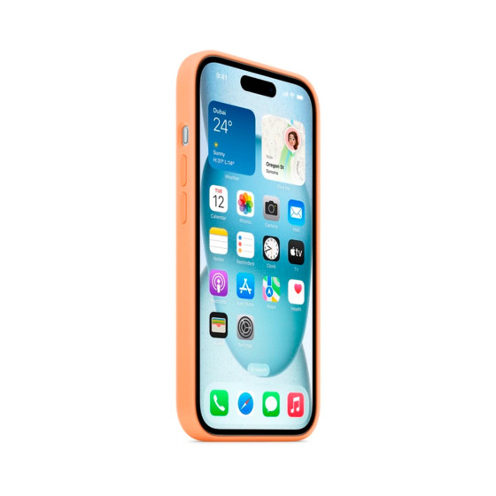 iPhone 15 Silicone Case with MagSafe - Orange Sorbet (MT0W3)