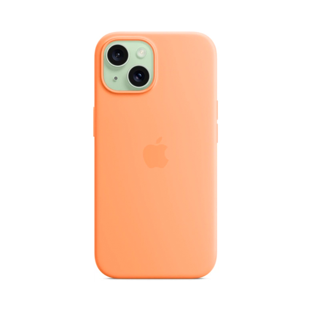 iPhone 15 Silicone Case with MagSafe - Orange Sorbet (MT0W3)