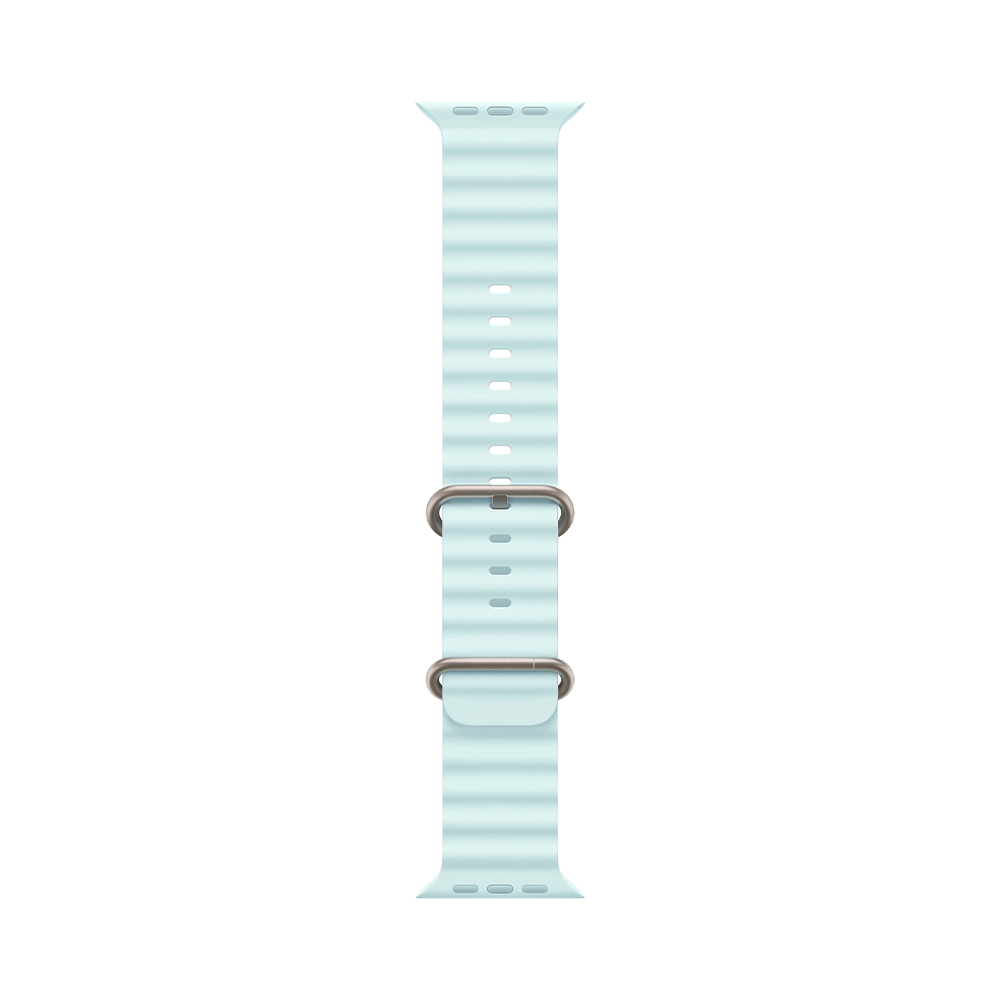 Apple Ocean Band Ice Blue - Natural Titanium Finish 44/45/46/49mm (MXTF3)