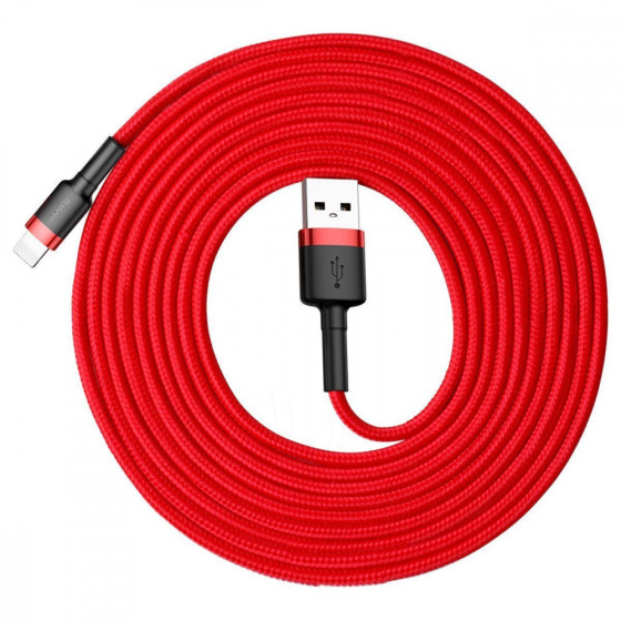 Кабель Baseus Cafule Lightning Cable 2A (3m) red/black