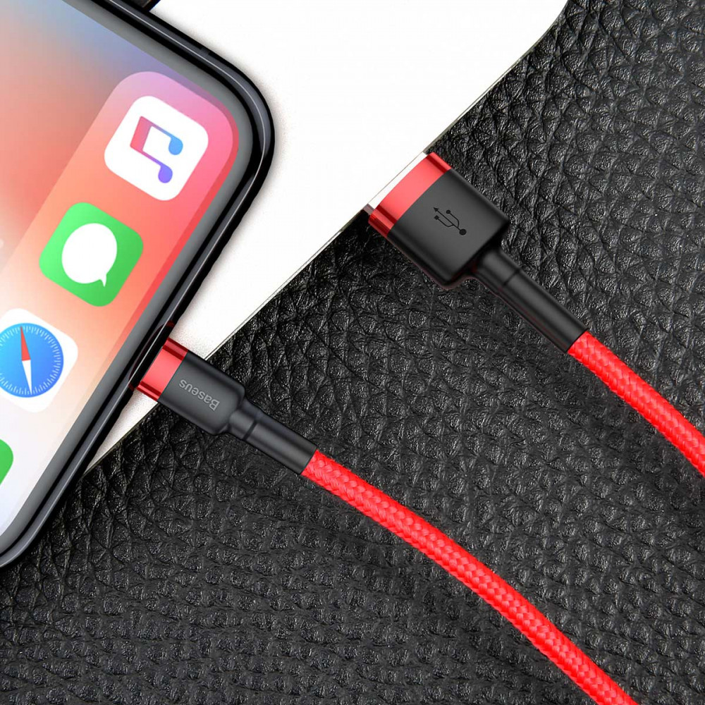 Кабель Baseus Cafule Lightning Cable 2A (3m) red/black