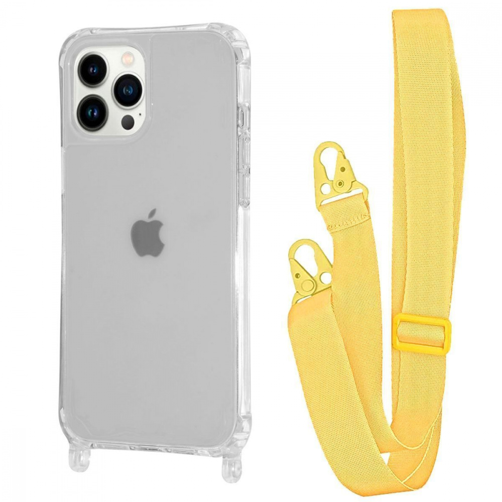 Чехол WAVE Clear Case with Strap iPhone 13 Pro yellow