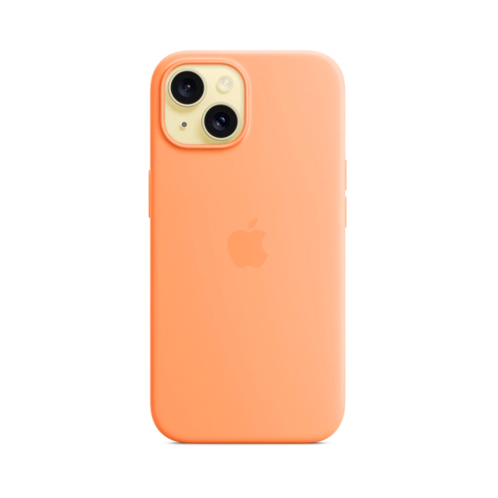iPhone 15 Silicone Case with MagSafe - Orange Sorbet (MT0W3)