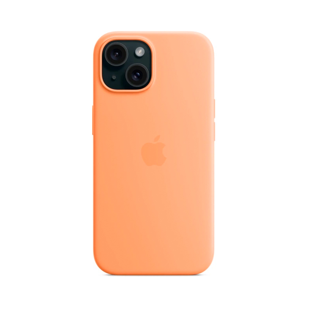 iPhone 15 Silicone Case with MagSafe - Orange Sorbet (MT0W3)