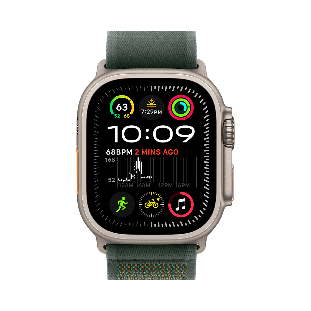 Apple Trail Loop Band M/L для Watch 49mm - Natural Titanium Finish - Green (MXTP3)