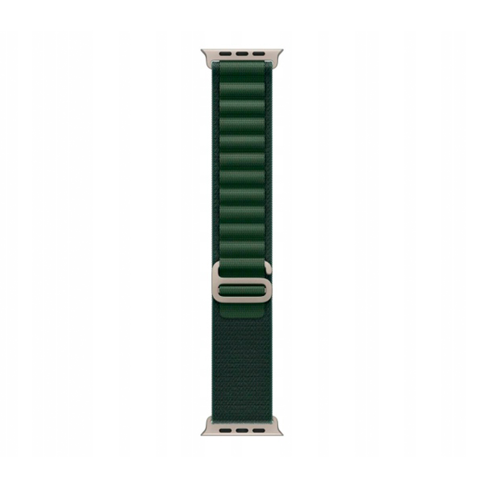 Apple Alpine Loop Band Medium для Watch 49mm - Natural Titanium Finish - Dark Green (MXMV3)