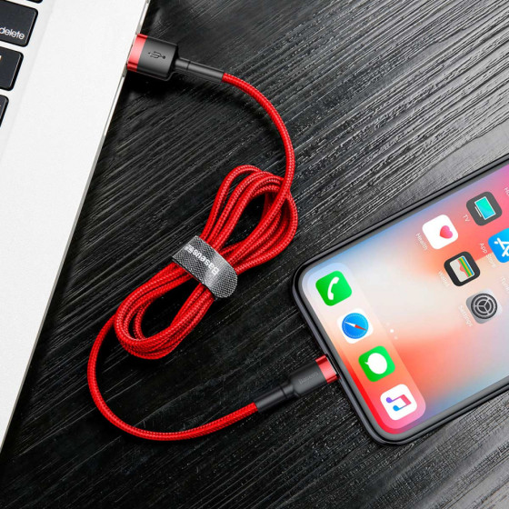 Кабель Baseus Cafule Lightning Cable 2A (3m) red