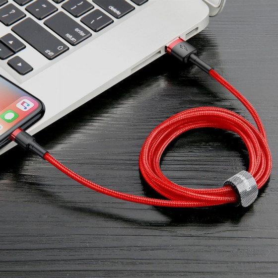 Кабель Baseus Cafule Lightning Cable 2A (3m) red