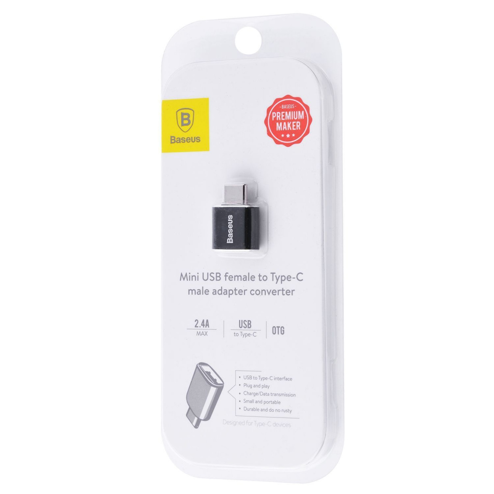 Переходник OTG Baseus USB to Type-C black