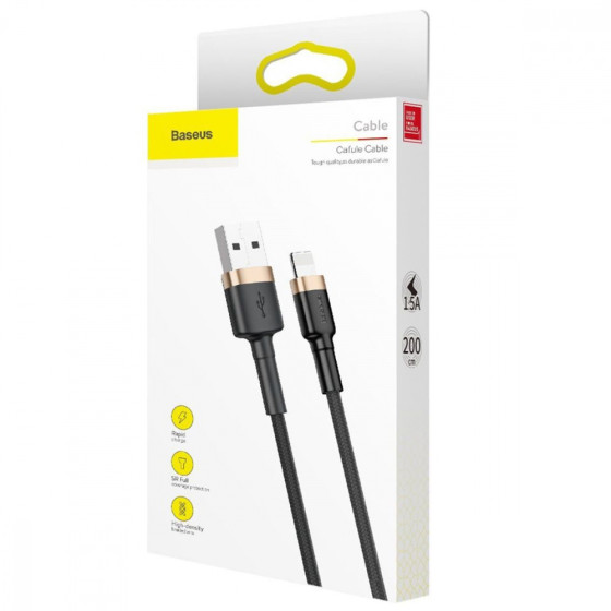 Кабель Baseus Cafule Lightning 1.5A (2m) gold/blue