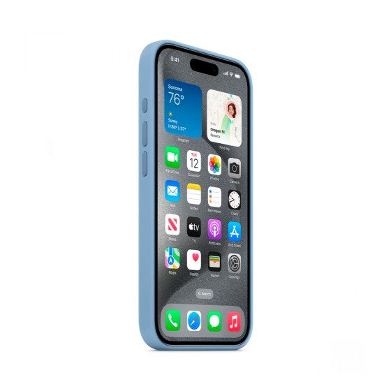 iPhone 15 Pro Silicone Case with MagSafe - Winter Blue (MT1L3)