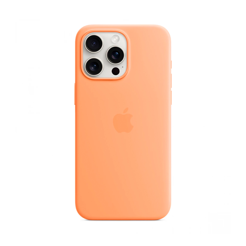 iPhone 15 Pro Max Silicone Case with MagSafe - Orange Sorbet (MT1W3)