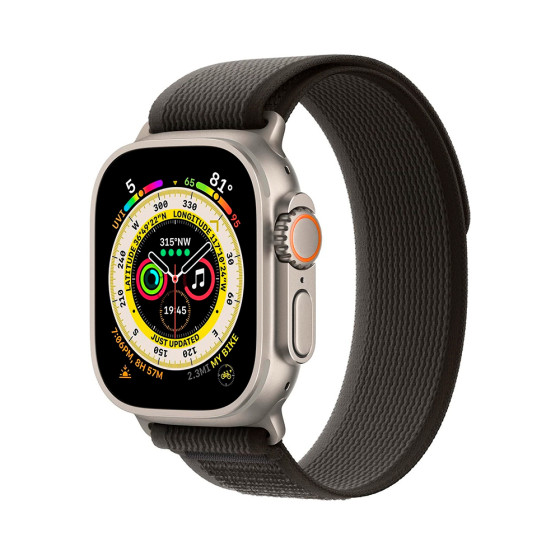 Apple Trail Loop Band S/M для Watch 49mm - Black/Gray (MQEP3)