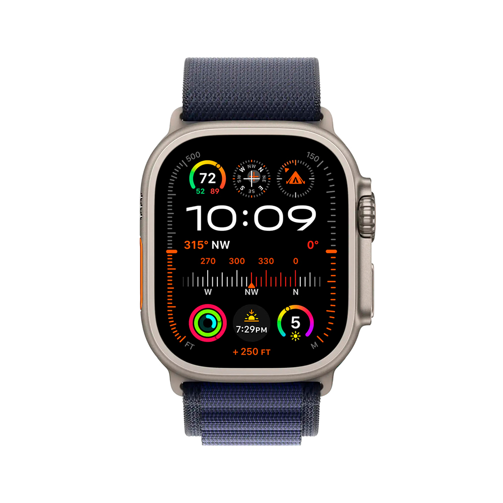 Apple Alpine Loop Band Small для Watch 49mm - Natural Titanium Finish - Navy (MXMX3)