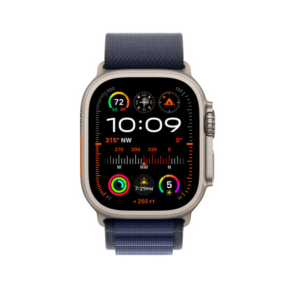 Apple Alpine Loop Band Small для Watch 49mm - Natural Titanium Finish - Navy (MXMX3)