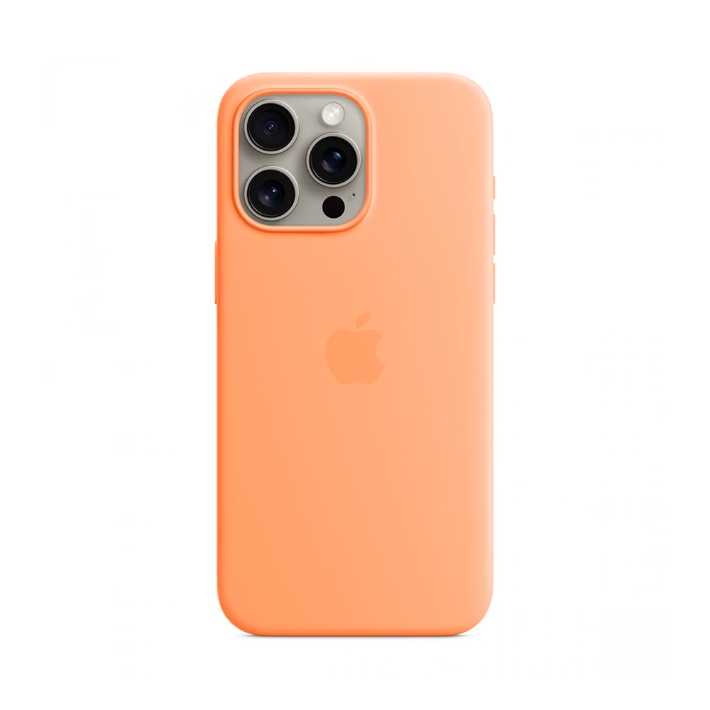 iPhone 15 Pro Max Silicone Case with MagSafe - Orange Sorbet (MT1W3)