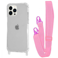 Чехол WAVE Clear Case with Strap iPhone 13 Pro pink