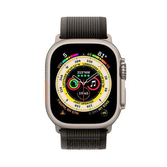 Apple Trail Loop Band S/M для Watch 49mm - Black/Gray (MQEP3)