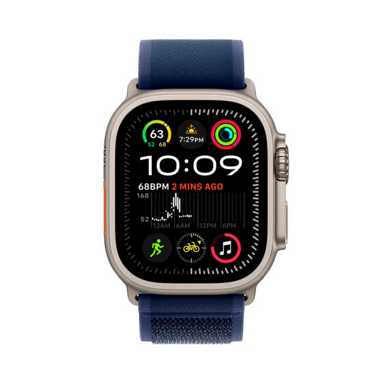 Apple Trail Loop Band S/M для Watch 49mm - Natural Titanium Finish - Blue (MXTT3)