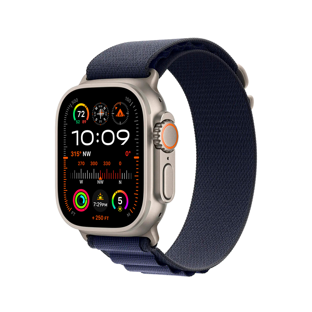 Apple Alpine Loop Band Small для Watch 49mm - Natural Titanium Finish - Navy (MXMX3)