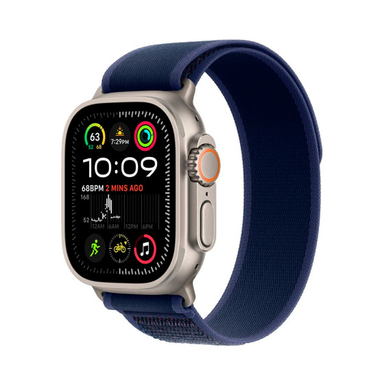 Apple Trail Loop Band S/M для Watch 49mm - Natural Titanium Finish - Blue (MXTT3)