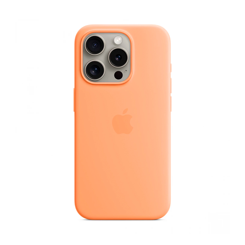 iPhone 15 Pro Silicone Case with MagSafe - Orange Sorbet (MT1H3)
