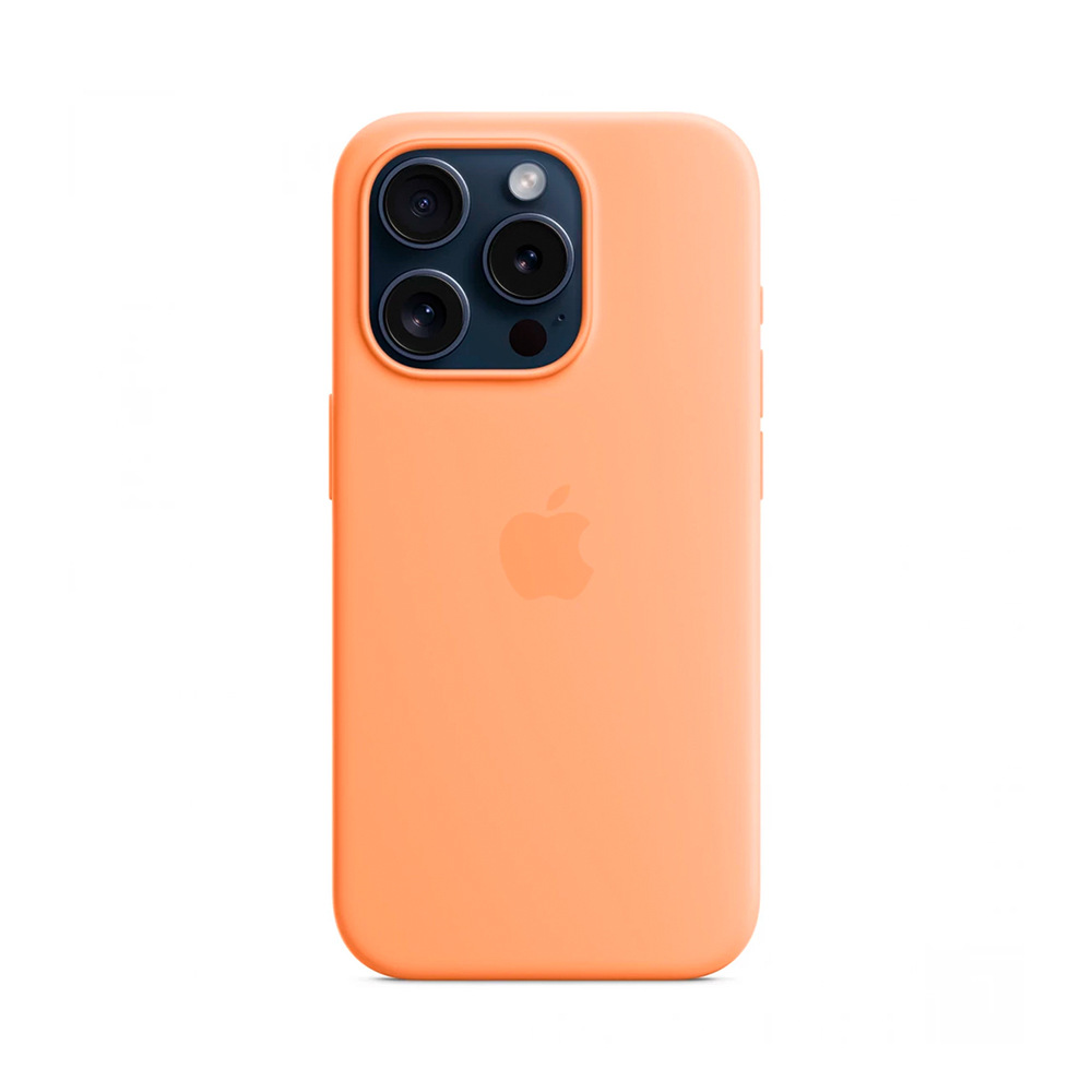 iPhone 15 Pro Silicone Case with MagSafe - Orange Sorbet (MT1H3)