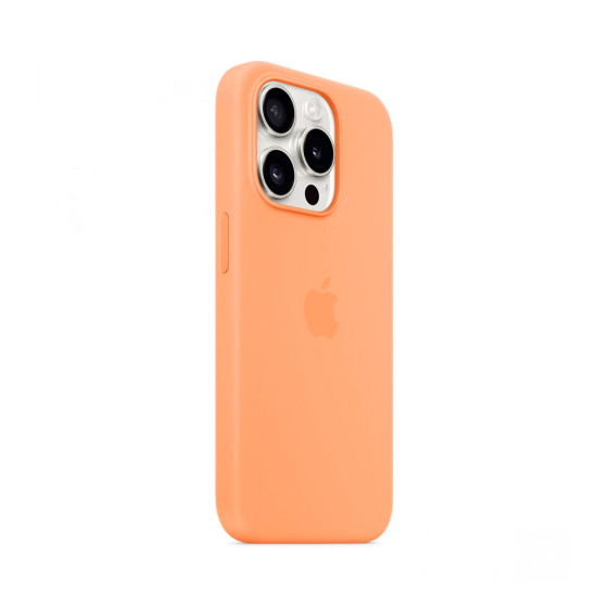 iPhone 15 Pro Silicone Case with MagSafe - Orange Sorbet (MT1H3)