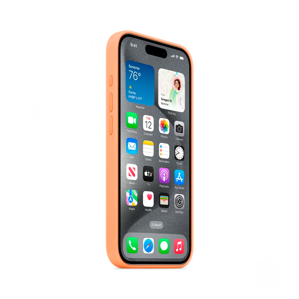 iPhone 15 Pro Silicone Case with MagSafe - Orange Sorbet (MT1H3)