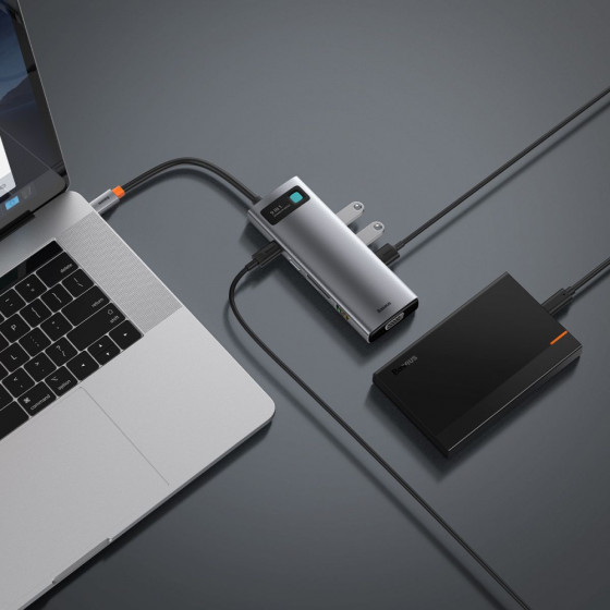 USB-хаб Baseus Metal Gleam Series 9-in-1 Type-C gray