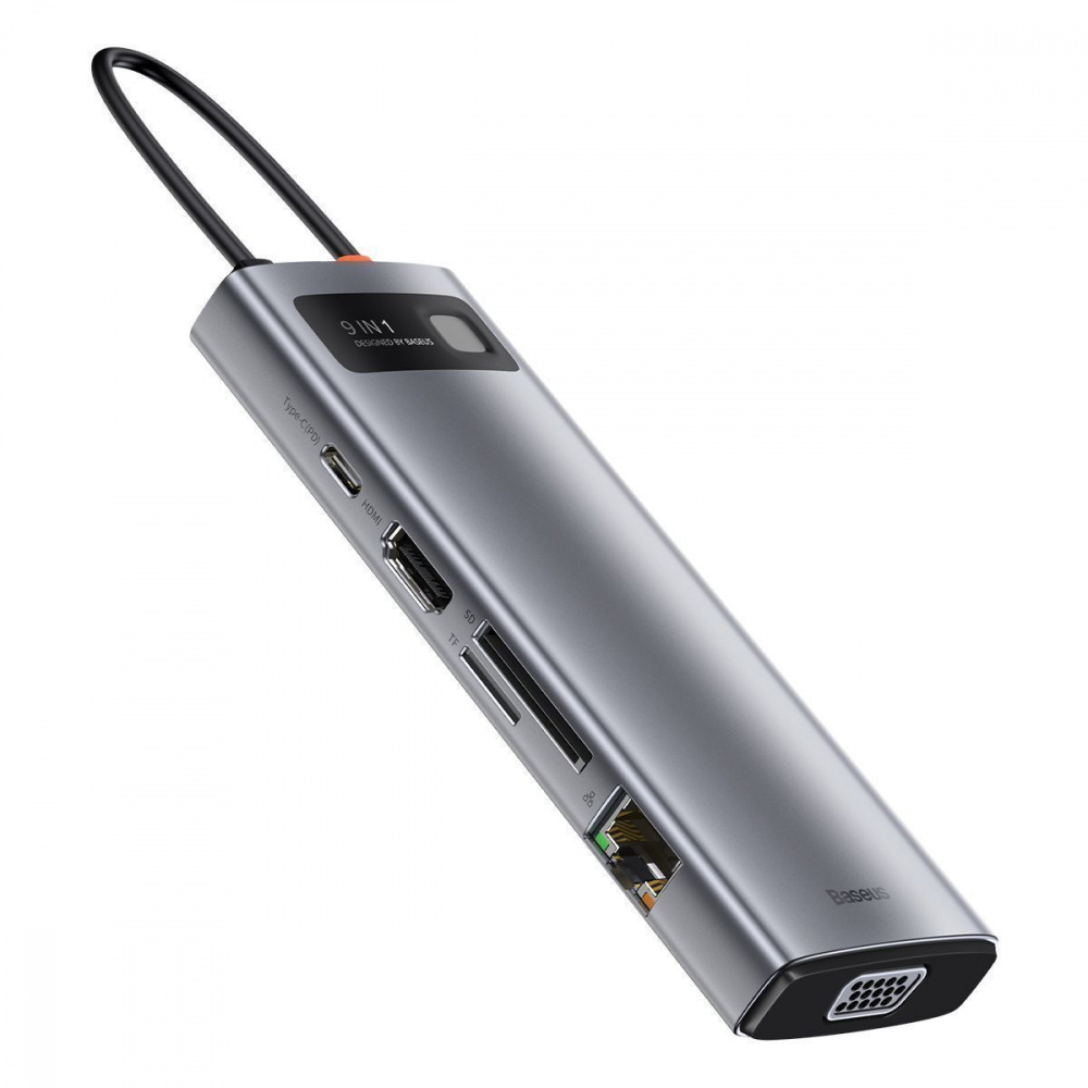 USB-хаб Baseus Metal Gleam Series 9-in-1 Type-C gray