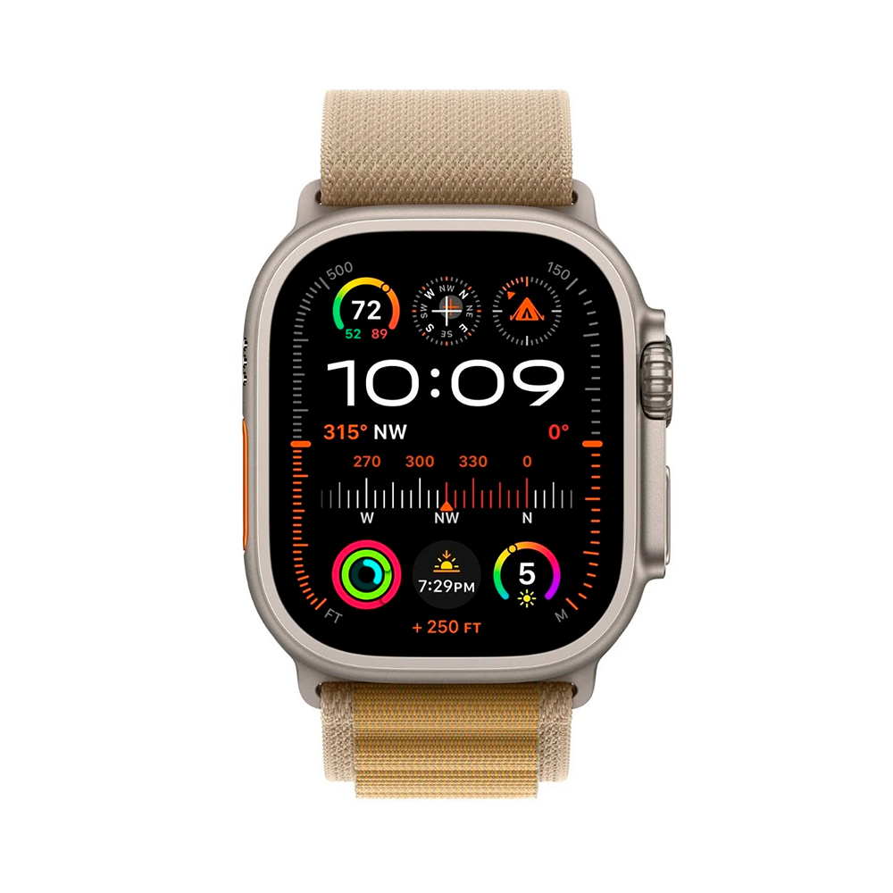 Apple Alpine Loop Band Large для Watch 49mm - Natural Titanium Finish - Tan (MXN33)