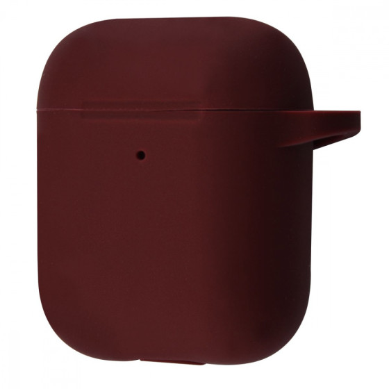 Чехол Silicone Case New для AirPods 1/2 bordo