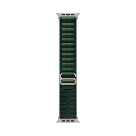 Apple Alpine Loop Band Small для Watch 49mm - Black Titanium Finish - Dark Green (MYPQ3)