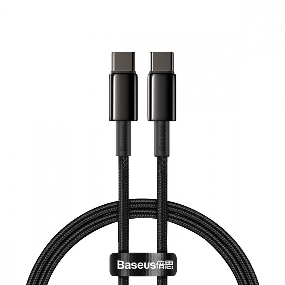 Кабель Baseus Tungsten Gold Fast Charging Type-C to Type-C 100W (1m) black