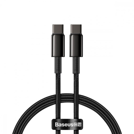 Кабель Baseus Tungsten Gold Fast Charging Type-C to Type-C 100W (1m) black