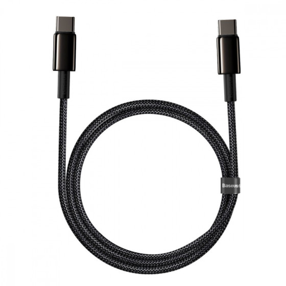 Кабель Baseus Tungsten Gold Fast Charging Type-C to Type-C 100W (1m) black