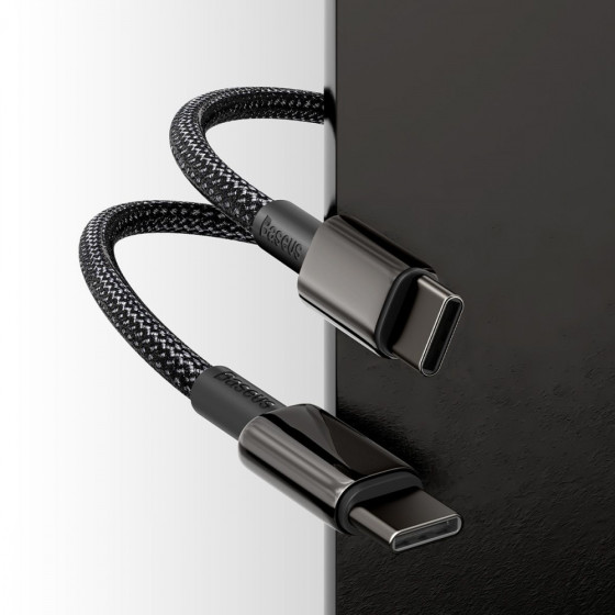 Кабель Baseus Tungsten Gold Fast Charging Type-C to Type-C 100W (1m) black