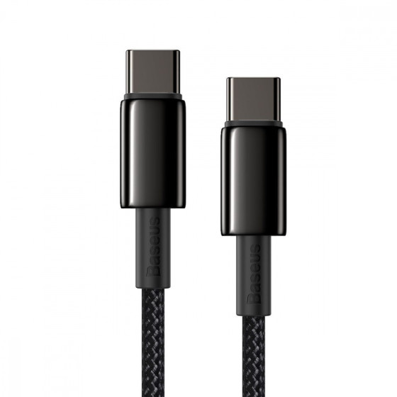 Кабель Baseus Tungsten Gold Fast Charging Type-C to Type-C 100W (1m) black