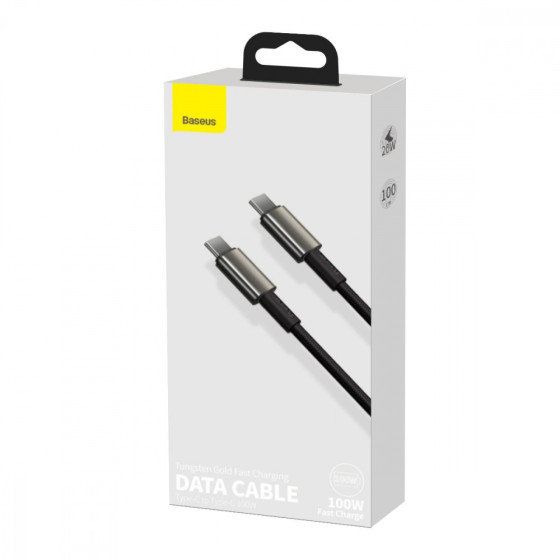 Кабель Baseus Tungsten Gold Fast Charging Type-C to Type-C 100W (1m) black