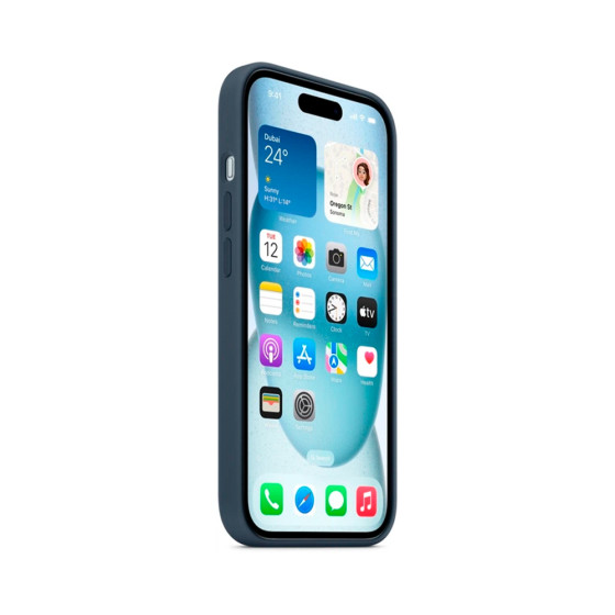 iPhone 15 Silicone Case with MagSafe - Storm Blue (MT0N3)