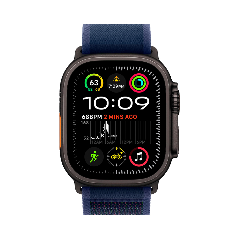 Apple Trail Loop Band S/M для Watch 49mm - Black Titanium Finish - Blue (MYQ73)