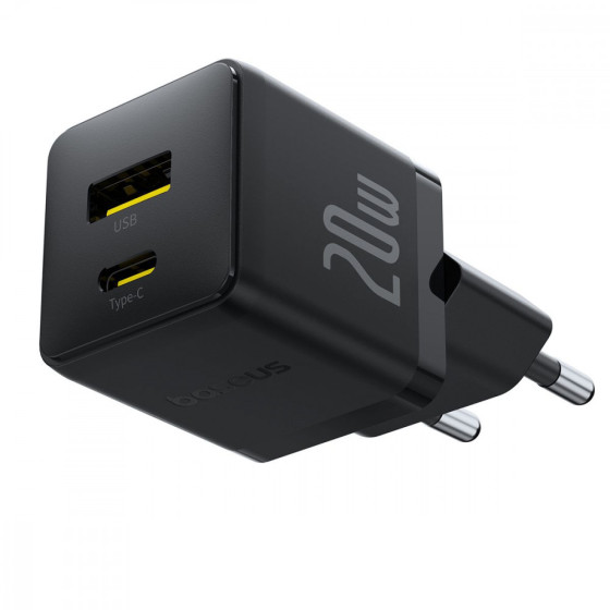 МЗП Baseus Palm Fast Charger 20W (Type-C+USB) white