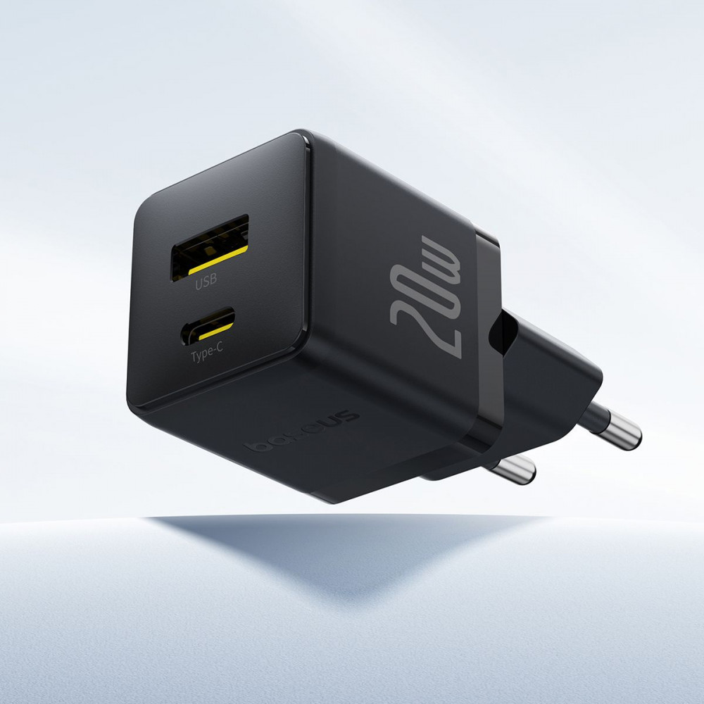 МЗП Baseus Palm Fast Charger 20W (Type-C+USB) white