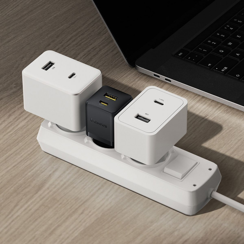 МЗП Baseus Palm Fast Charger 20W (Type-C+USB) white