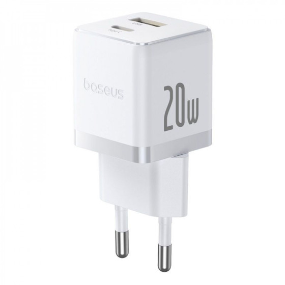 МЗП Baseus Palm Fast Charger 20W (Type-C+USB) white