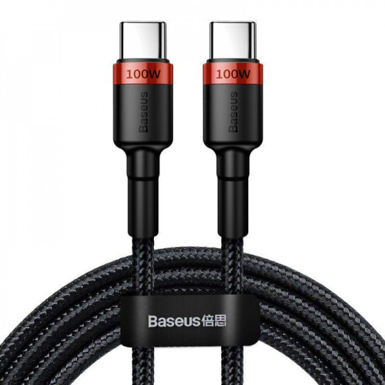 Кабель Baseus Cafule Flash Charging Type-C to Type-C PD 2.0 100W (2m) red/black